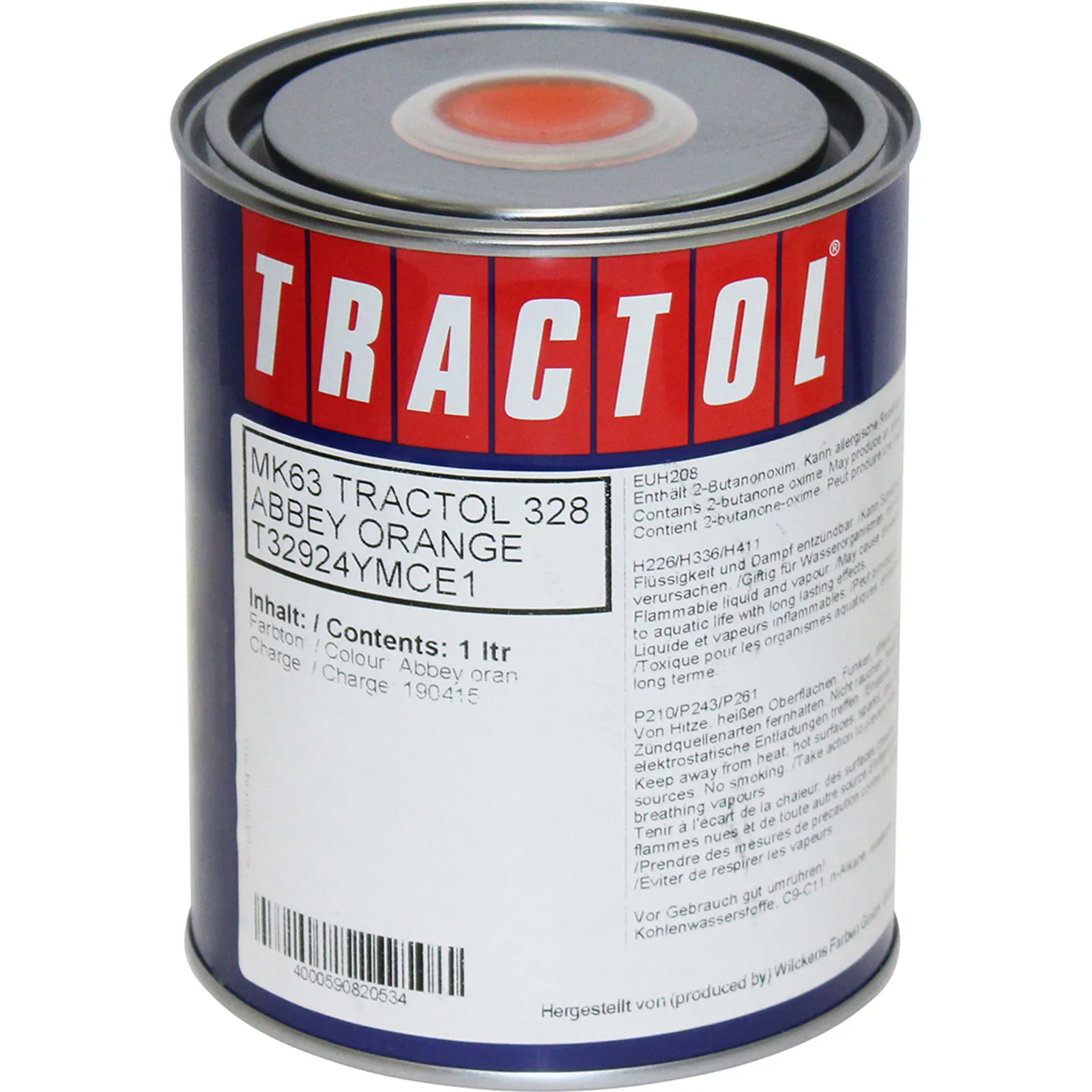 tractol paint 1l abbey orange mk63 tp mk63