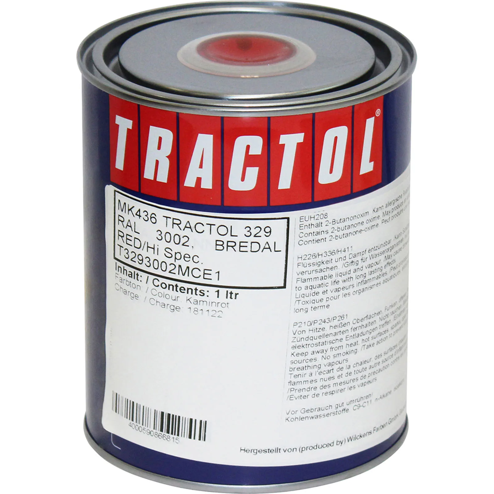 tractol paint 1l bredal red hi spec mk436 tp mk436