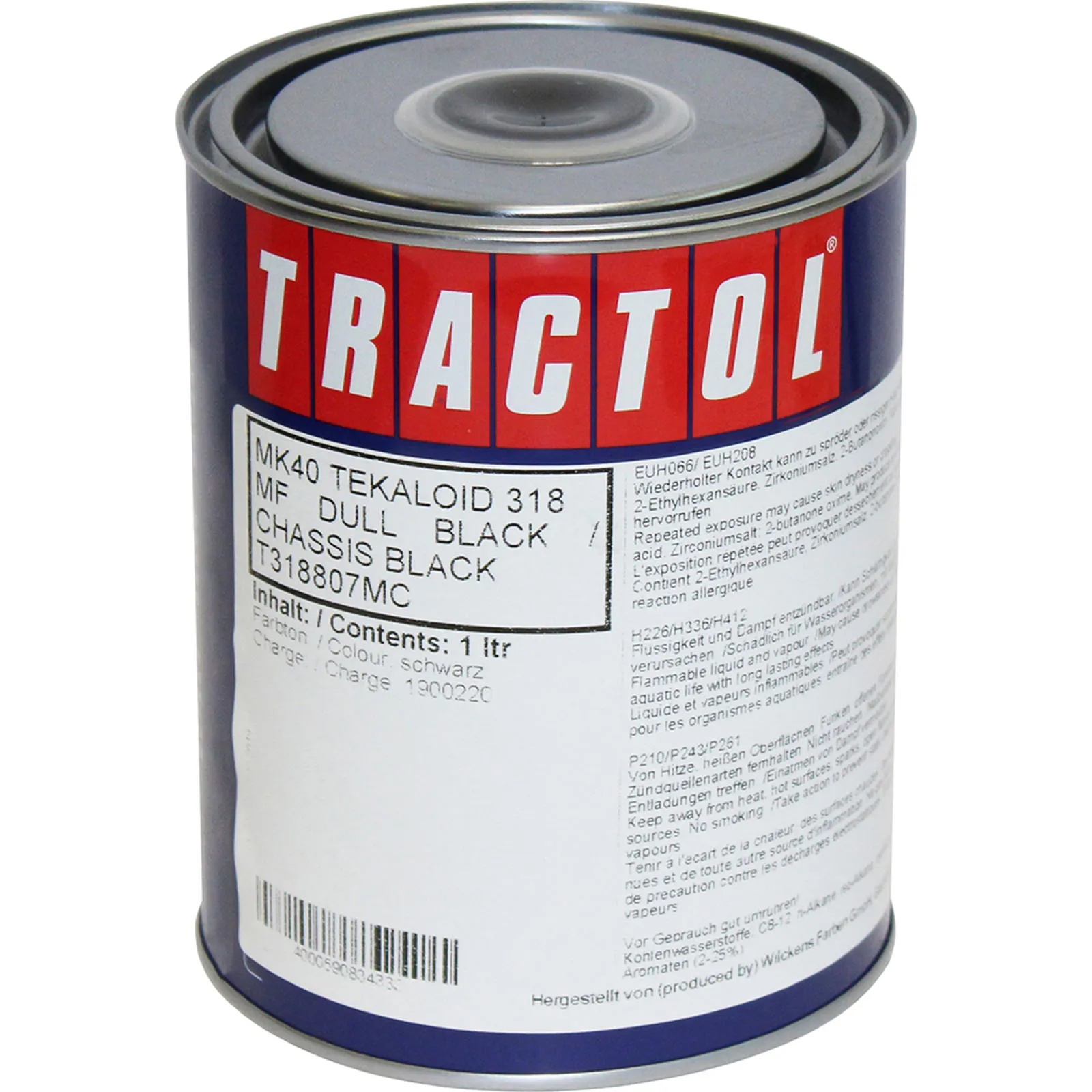 tractol paint 1l dull black mk40 tp mk40