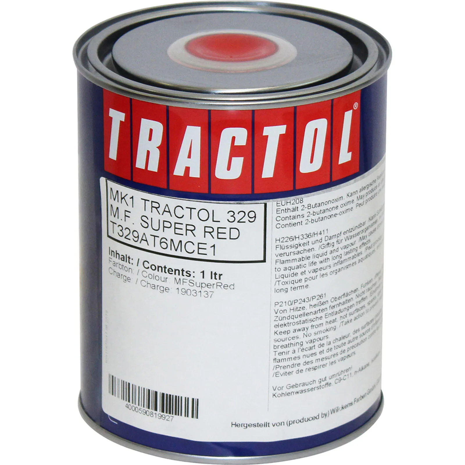 tractol paint 1l massey ferguson super red mk1 tp mk1