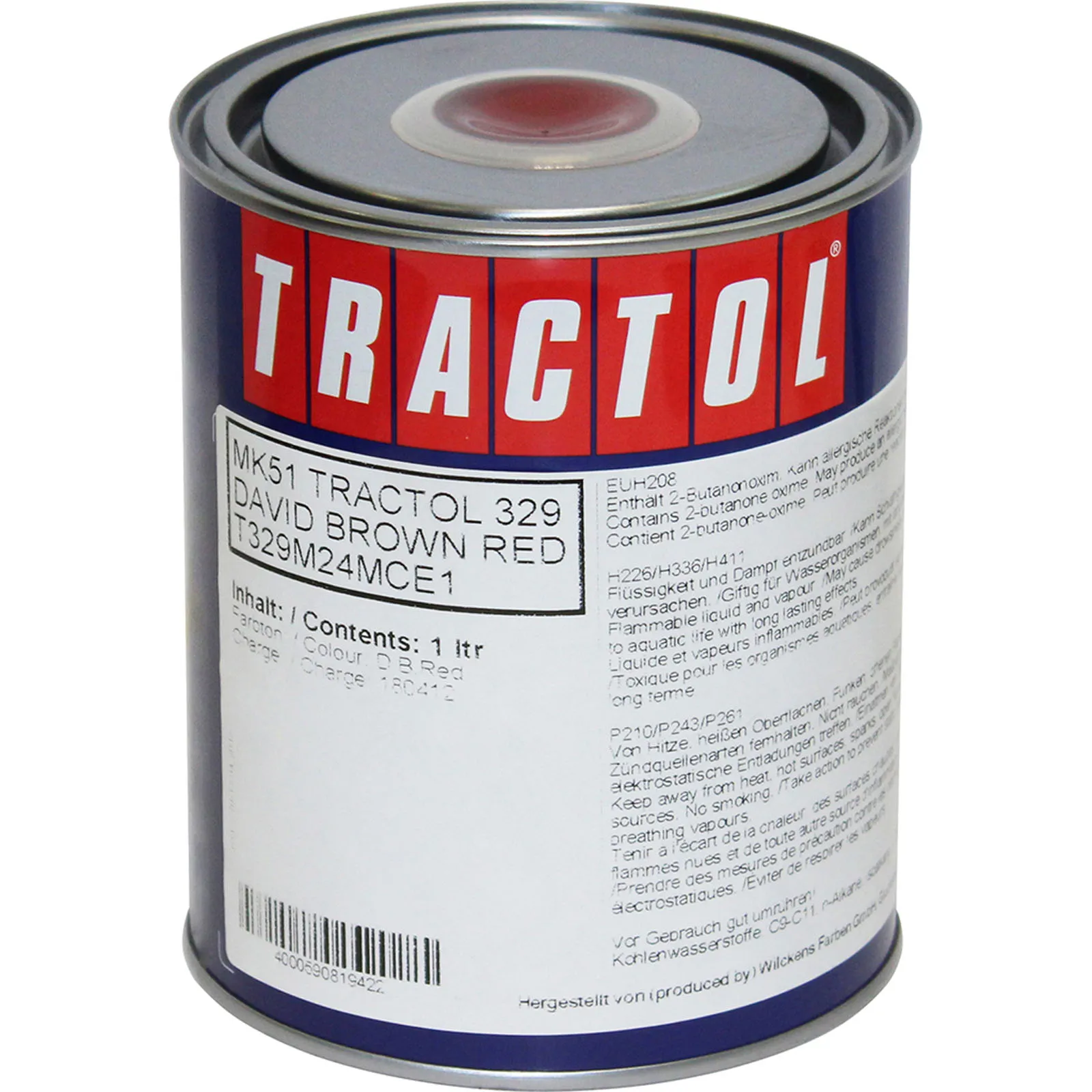 tractol paint 1l red poppy mk51 tp mk51