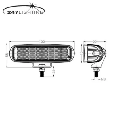 247 work lamp 6 rect led 932v 16w ca 5763 6