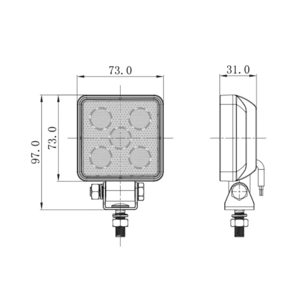 3 led square mini work lamp ca 5733 4
