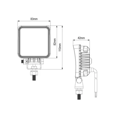 3 led square with onoff switch mini work lamp ca 5728 5