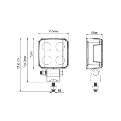 3 square led worklamp warning lamp 32w ca 5744 7