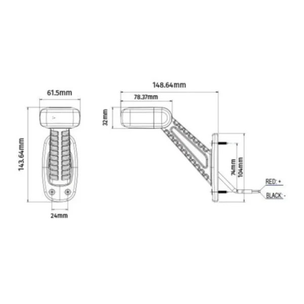 45 led rubber stalk lamp left ca 6193v 4