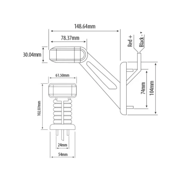 45 led rubber stalk lamp right ca 6194v 1