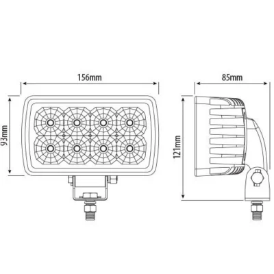 6 led rectangular adjustable work lamp ca 5716 4