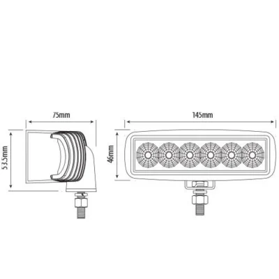 6 led rectangular work lamp ca 5708 2