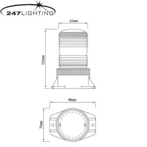 amber led 2 bolt mini beacon ca 7505 led 4