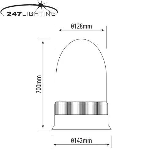 amber led 3 bolt rotating beacon ca 6055c 2