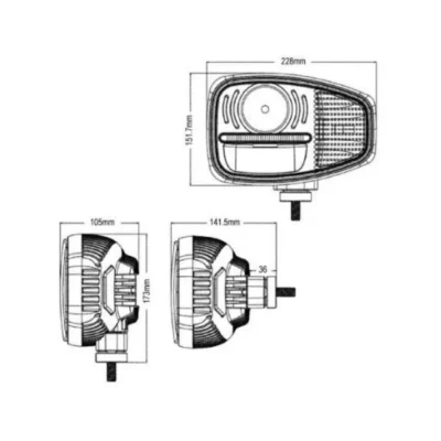 combo led head light right rhd ca 6165r 6