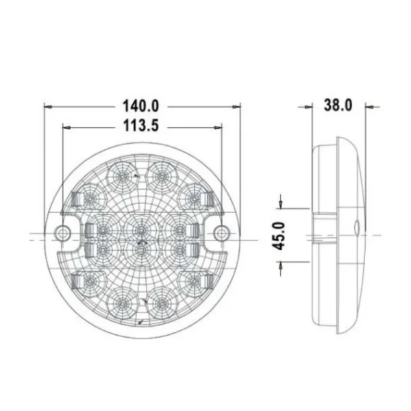 round led reverse lamp 1224 v ca 9014 6
