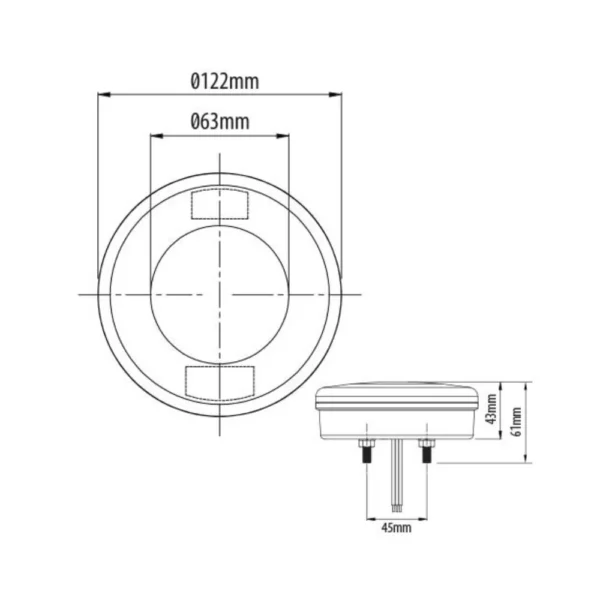 round multifunctional tail lamp ca 7008 2