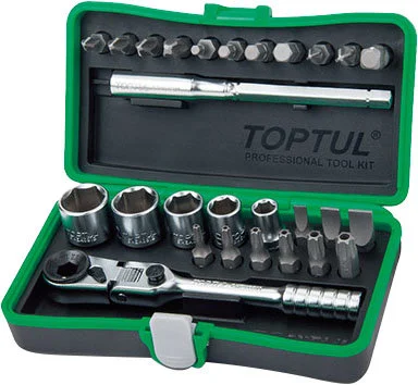 14 dr mini ratchet socket bit set 27pcs codeqgadw2702 1
