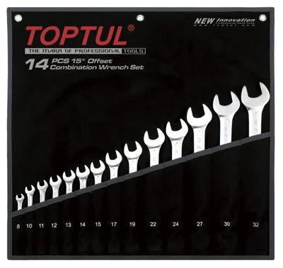 toptul comb spanner set 14pc 8 32mm codeqgpab1402